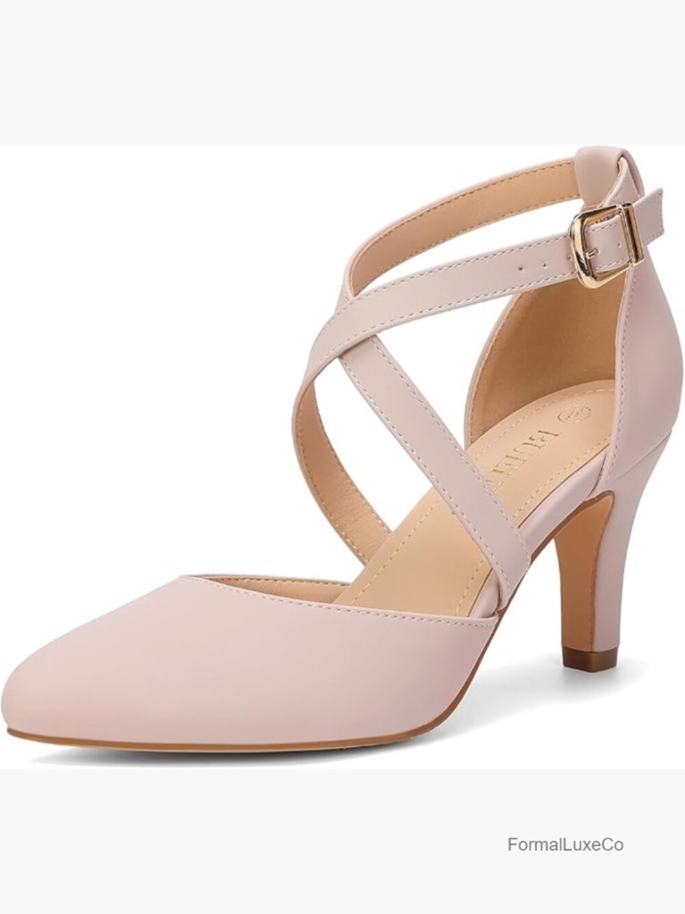 Closed Toe Heel Pumps Dress Shoes Women 3In Strap High Heels